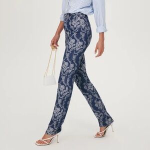 Reformation Cynthia Baroque High Rise Straight Long Tall Jeans